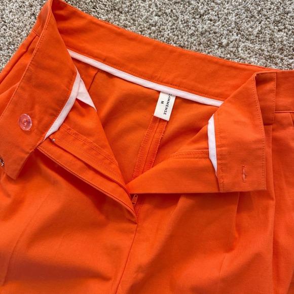 Commense Orange Linen Cotton Blend High Rise Wide Leg Dress Pants Women 28"waist - Picture 4 of 13